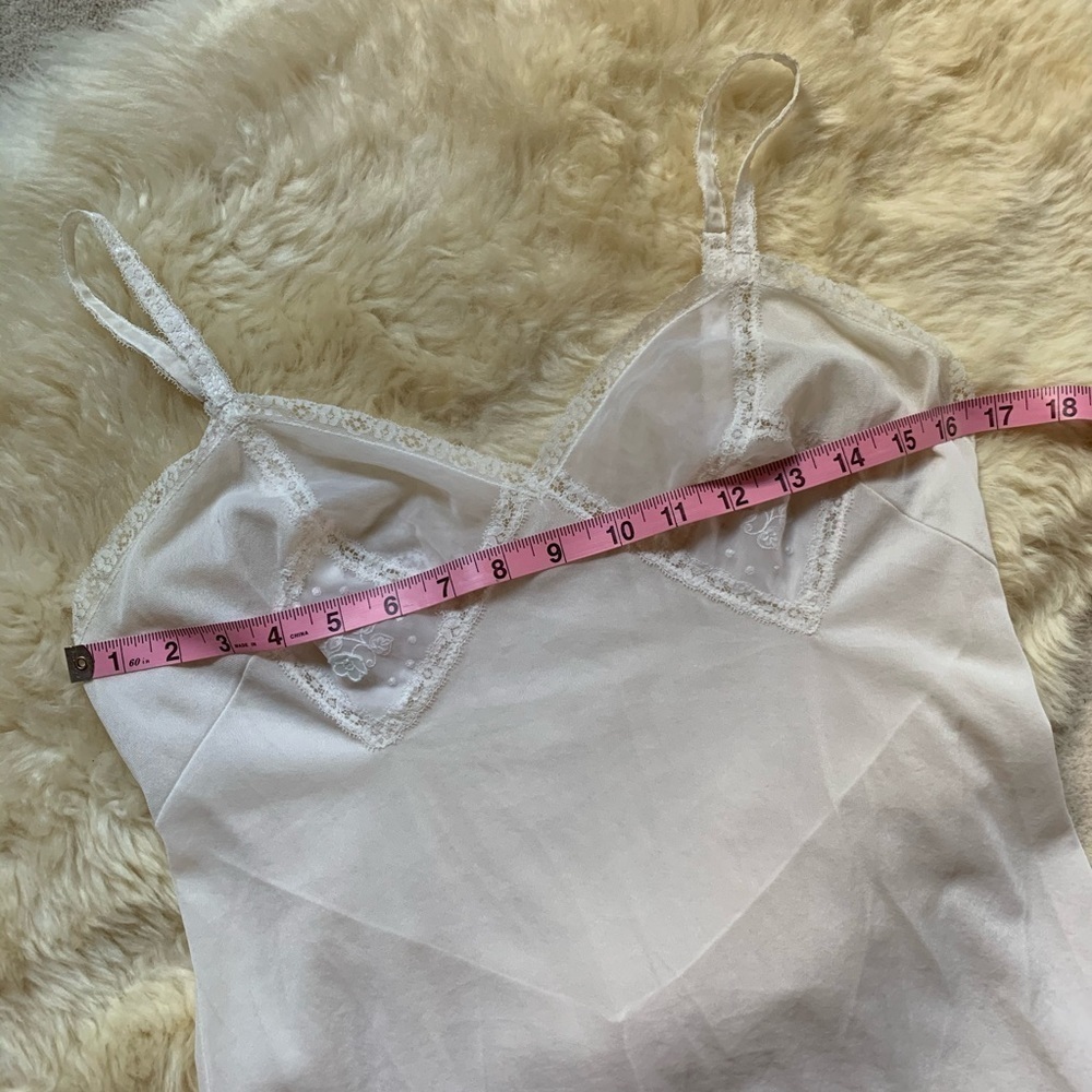 Vintage Lace Lingerie Fitted White Slip Dress S/M - Picture 7 of 11